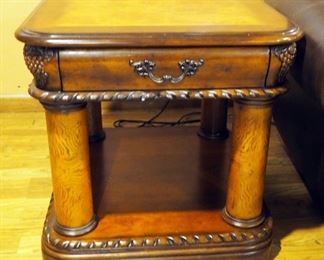 AspenHome Napa Cherry Single Drawer Accent Table, 25.25" x 25.5" x 28"