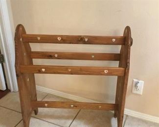 Country style solid wood quilt/towel/blanket rack $25