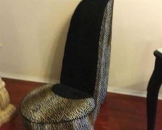 Vintage leopard high heel shoe seat $150