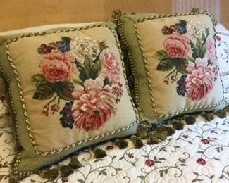 Rose bedding set includes bedspread, throw pillows,  decorative rose blanket, and queen sheet set.  $60