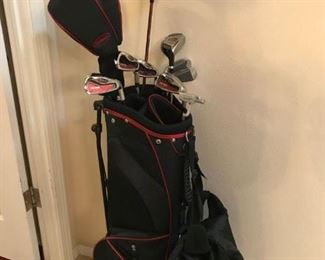 Like New, Used Once! Graphite shaft wood  Wilson Ultra golf clubs with 3 head covers and  standing golf bag. Includes: Driver, 3 & 5 wood, Hybrid, 5, 6, 7, 8 9 and PW irons, and Putter.  ($199 retail new) Our price: $135