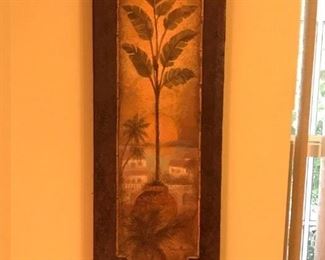 Palm tree canvas, 12 x 36, $10
