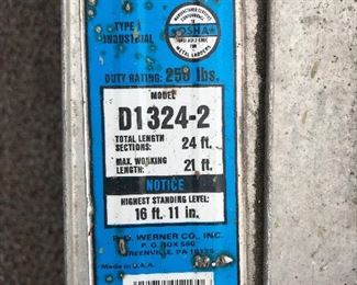 Sale Pending - 24" Werner extension ladder - $125