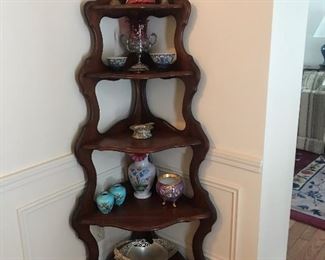 Mahogany 5 tier corner shelf