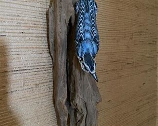 Hand carved blue jay by Walter Powell