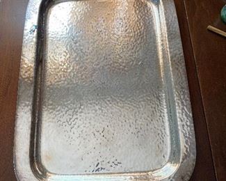 Hammered silver plate tray