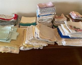 Lots of vintage linens