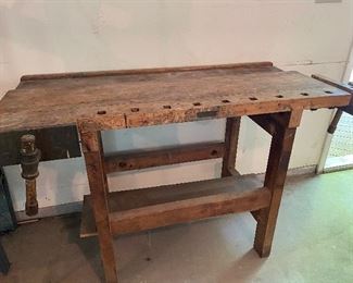 Antique heavy workbench