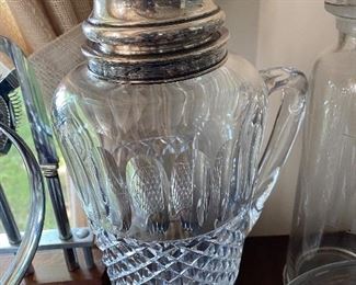 Hawkes sterling and crystal cocktail pitcher