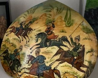 Antique Persian warriors -painted shell 