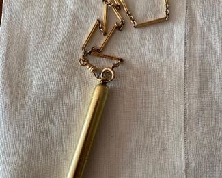 14k gold pencil and chain