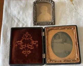 Antique tintype in beautifully carved frame