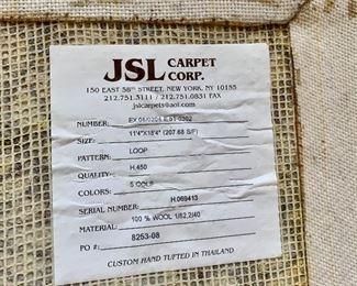 Detail: JSL Carpet Corp custom hand tufted 100% wool area rug,