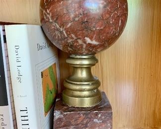 $250 Large French newell.  Marble and bronze on plinth, circa 1860; 13"H