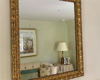 $595 Gilded (very heavy) mirror 34"H x 28.75"W