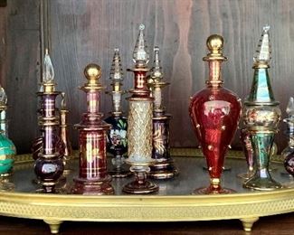 Lot: $400 Vintage perfume bottle collection. TRAY SOLD SEPARATELY.