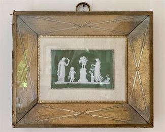 Pair of antique Wedgwood plaques , framed.  2 of 2 (9.5"H x 11.5"W)