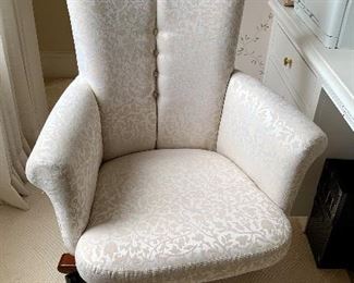 $295 Jasper Group damask, tufted, high back desk chair.  New. 43"H, 24"D, 28.75"W