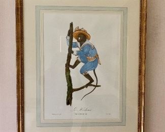 $275 Custom framed and matted monkey print 28.75"H x 24.5"W