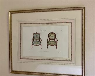 $250 custom framed chairs 25.5"H x 29.5"W