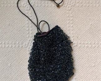 $20 Small black beaded evening bag