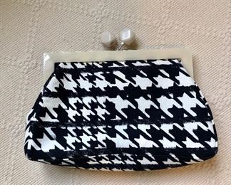$45 Solano black and white clutch