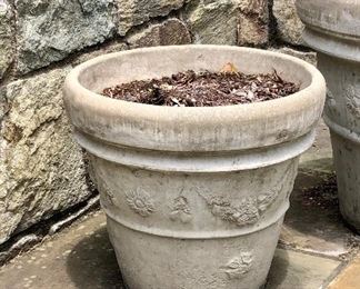 $95 Cement planter 16"H, 17.5"D