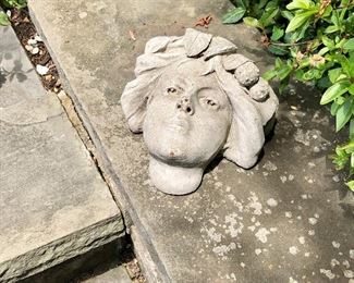 $85 Hanging cement goddess planter 6.5"H