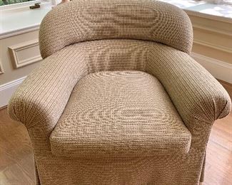 Additional view: split-back lounge chairs that swivel.