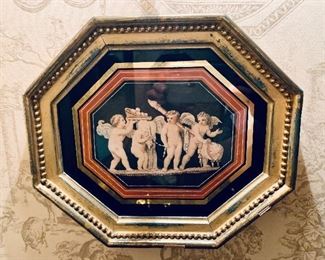 $395 PAIR of Late 18th Century stippled engravings, heightened with gouache.  Picture 1 of 2 (8.75"H x 10"W)