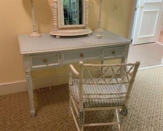 $125 Painted wooden chair 33"H, 17"D, 20.5"W