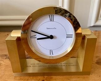 $125 Tiffany desk clock (monogrammed) 4.25"H