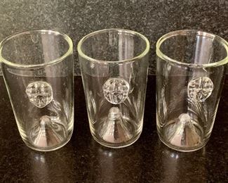 $75 Set of 3 Astier de Villatte tumblers.  3.75" H