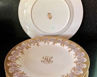 Detail:  Brownfield & Sons monogrammed dinner plates.