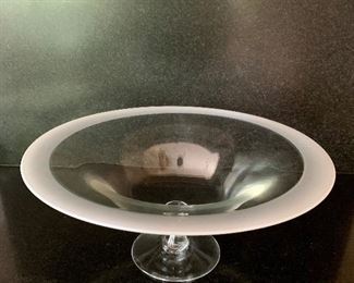 $150 Signed artgless footed bowl with frosted edge.