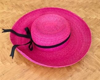 $30 Annabel Ingall pink hat with black ribbon
