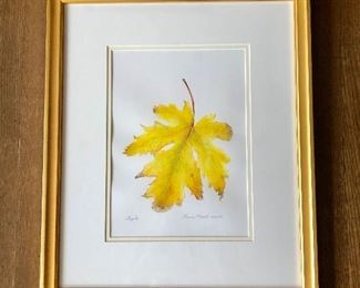 $275 Original watercolor "Maple" by Clarissa Bonde (UK artist) 18.5"H x 15.5"W