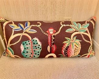 $400 Clarence House Jungle Print bolster 24"H x 50"W