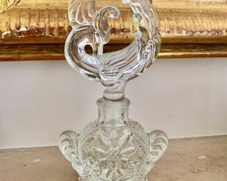 $90 Vintage perfume bottle with glass stopper 7"H