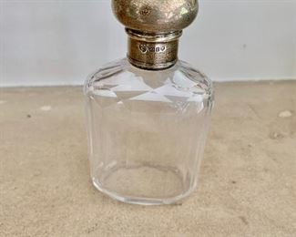 $65 Engraved small bottle with screw top  sterling top 4.25"H