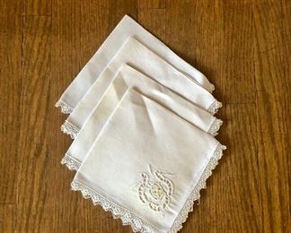 $15 Three embroidered table napkins
