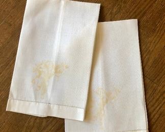 $16 Two linen hand towels with cherubs.