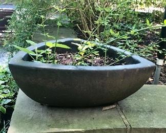 $30 Curved triangular shaped ceramic planter 15.25"W