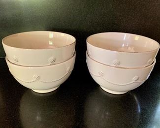 $120 Set of 4 Juliska "Berry and Thread" cereal bowls. 6"D