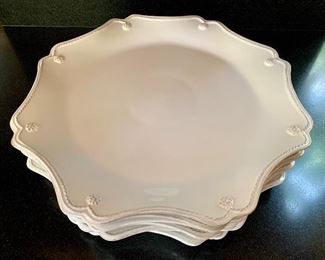 $300 Set of 6 Juliska White "Berry and Thread" chargers.