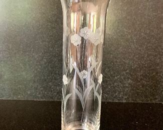 $45 Morning glory etched bud vase.  
