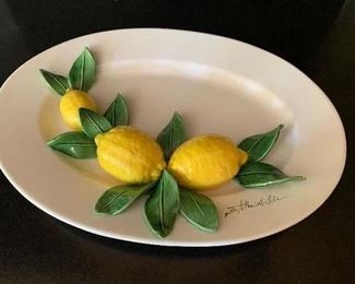 $95 Italian Lemon Platter.  Signed.   Minor wear observed.