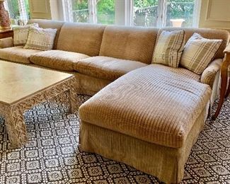  $995 Tan wide wale corduroy sectional (some wear)