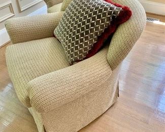 Second view:  pair split-back lounge chairs that swivel (pillows sold separately)