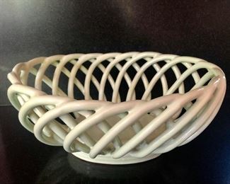 $50 Soft green bread basket 4.75"H x 10.5"W